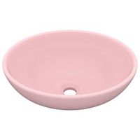lavabo de bano moderno  lavabo de lujo ovalado ceramica rosa mate 40x33 cm