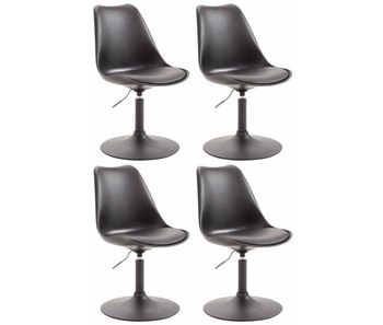 Set de 4 sillas de comedor maverick con pie de trompeta plástico negro 57x48x76 cm