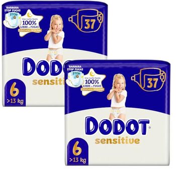Dodot Pañales Sensitive T6 (+13 Kg) 2x37 uds