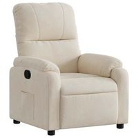 sillon reclinable tela de microfibra beige