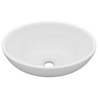 lavabo de lujo ovalado ceramica blanco mate 40x33 cm vidaxl