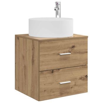 Vanidad Con Lavabo De Pared Roble Artisan 49,5 X 44,5 X 65,5 Cm Vidaxl