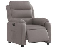 vidaxl sillon reclinable electrico tela gris taupe
