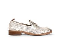 mocasines de mujer de piel con trenzado gold
