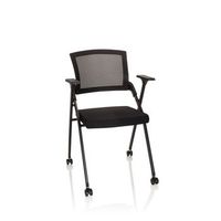 silla de visita  silla plegable priority ii de malla  tela negro hjh office