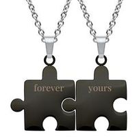 cadenaes para parejas forever yours de acero inoxidable negro