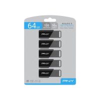 memoria usb pny attache x 64 gb usb 32 gen 1 deslizante pack 5