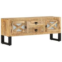 mueble para tv de madera maciza de mango rugosa 110x30x45 cm vidaxl