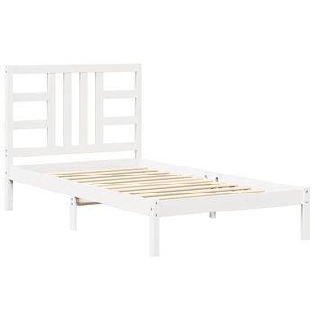 Estructura De Cama Madera Maciza De Pino Blanca 100x200 Cm Vidaxl
