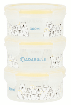 Badabulle Maxibox Botes de Conservación Herméticos 3x300 ml