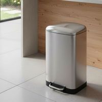cubo de basura de cocina de pedal plata  40l