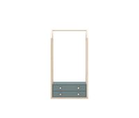 perchero sianne 2 cajones verde caqui y madera natural - conforama