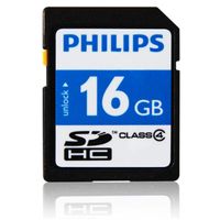philips - tarjeta de memoria sdhc de 16 gb para camaras smartphones y dispositivos compatibles con velocidad clase 4