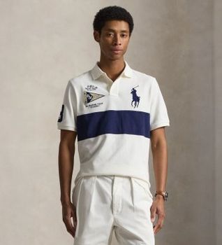 Polo Ralph Lauren para hombre. 710B21925001 Polo Custom Slim Fit con Big Pony blanco (XXL), Casual, Algodón, Manga corta
