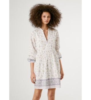 Pepe Jeans para mujer. PL953758 Vestido Lia blanco (S), Casual, Algodón, Manga larga