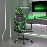 silla gaming  silla de oficina  silla gamer ergonomica cuero sintetico negro y verde cfw790366