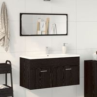 set de muebles de bano de 2 piezas en madera ingenierizada de roble negro v0415 unico  negro