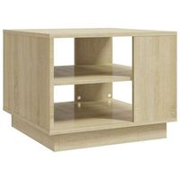 mesa de cafe - mesa de centro madera de ingenieria roble sonoma 55x55x43 cm