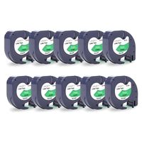 10 cintas compatibles dymo letratag 91204 s0721640 cinta de etiquetas para rotuladora - texto negro sobre fondo verde