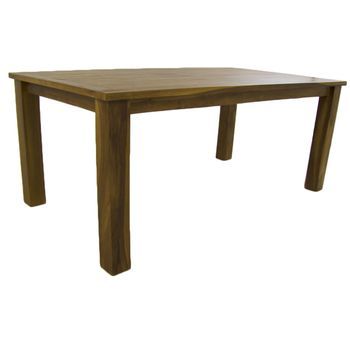 Mesa De Exterior De 180 Cm De Madera Teca, Rectangular, Madera Teca Grado A, Medidas 180x100x76 Cm, Tratamiento Al Agua Aplicado, Mesa Comedor Teka, Mesa Grande De Terraza