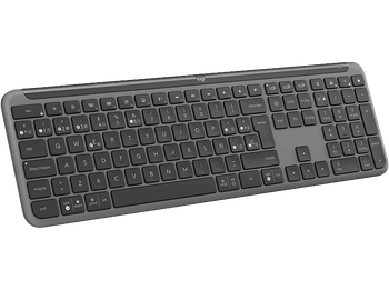 Teclado inalámbrico - Logitech Slim Signature K950, Bluetooth USB, Multidispositivo, Teclas programables, Accesos directos, Windows/macOS, Negro