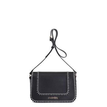 bandolera con solapa, patrón de enhebrado, bandolera ajustable black
