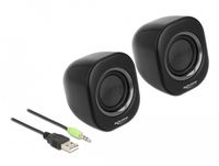 delock minialtavoz estereo para pc con conector estereo de 35 mm macho y alimentado por usb