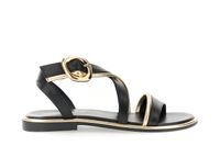 sandalias asimetricas de piel black 37