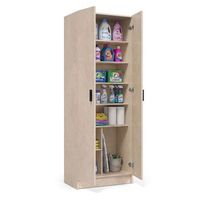 armario de 2 puertas 60x180 cm multi useful microcemento beige 60 x 180 x 37 cm