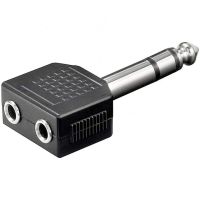 goobay adaptador audio jack 635mm a 2x jack 35mm machohembra negro