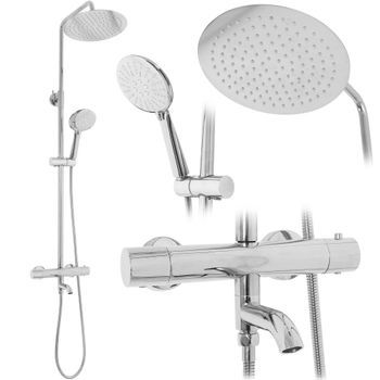 Conjunto De Ducha Con Termostato Rea Lungo Cromo