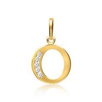 8k colgante letra o de oro con circonita