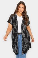 chaleco negro de hojas crochet en hombros mujer curvy y tallas grandes yours