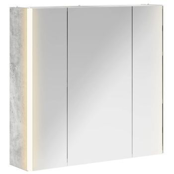 Armario Con Espejo De Baño | Mueble De Baño Gris Concreto 63,5 X 15,5 X 60,5 Cm