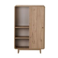 aparador alto de 1 puerta 3 nichos l70 cm - roble