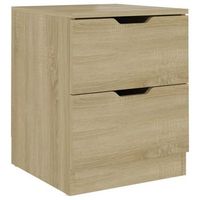 mesita de noche  mesilla de noche madera de ingenieria roble sonoma 40x40x50 cm