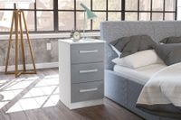 ex-display adalee white  grey 3 drawer bedside table