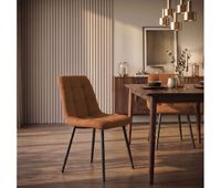 silla de comedor tilde tela naranja 55x45x84 cm