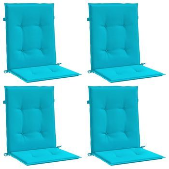 Cojines Para Silla Con Respaldo Bajo 4 Uds Tela Turquesa Vidaxl