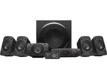 Sistema de altavoces - Logitech Speakers Z906, Potencia total 5x 67 W + 165 W, Alámbrica, Certificación THX, 6 conexiones, Mando a distancia, Negro