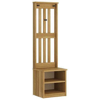 Perchero De Entrada Sandnes 45x40x159,5cm Madera Maciza De Pino Vidaxl
