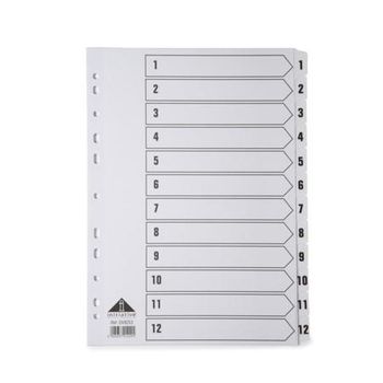 Initiative Index A4 1-12 White Mylar Tab