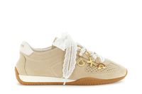 zapatillas de running con cordones en ante perforado beige 39