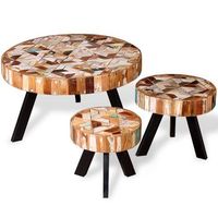 mesa de centro  70 x 40 cm  madera - multicolor