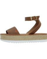 de popa sandalias mujer modelo kalamis color marron cuero