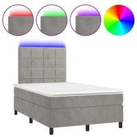 cama tapizada 203x120x128 cm terciopelo - gris