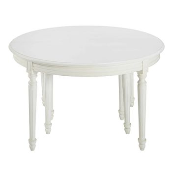 Mesa de comedor redonda extensible de abedul y MDF de 120 a 280 cm