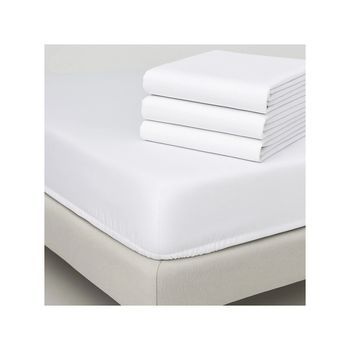 Juegos de Sábanas Algodón Poli 144h | 120 X 190/200 Cm Blanco | Pack 4