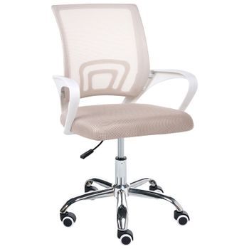 Silla De Oficina Escritorio Giratoria Con Altura Regulable Beige Solid