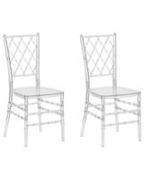 conjunto de 2 sillas de comedor  transparente
